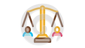 huma rights balance on scales Icon Animation