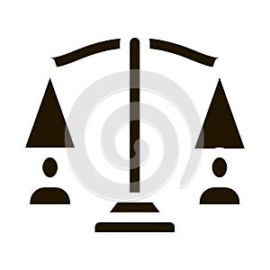 huma rights balance on scales icon Vector Glyph Illustration