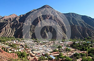 Humahuaca village panorama view