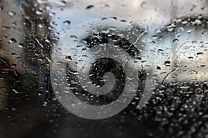 rain drops on car window