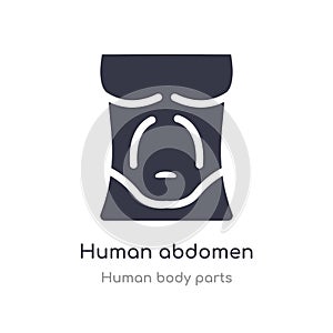 human abdomen outline icon. isolated line vector illustration from human body parts collection. editable thin stroke human abdomen