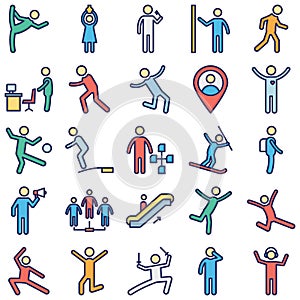 Human Activity vector icons set every single icon can be easily modified or edited