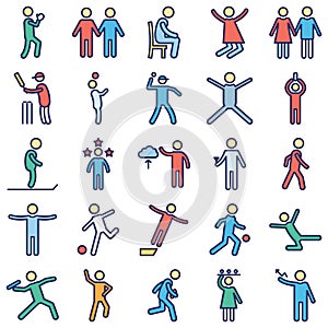 Human Activity vector icons set every single icon can be easily modified or edited