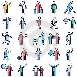 Human Activity vector icons set every single icon can be easily modified or edited