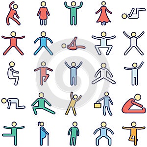 Human Activity vector icons set every single icon can be easily modified or edited