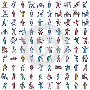 Human Activity vector icons set every single icon can be easily modified or edited