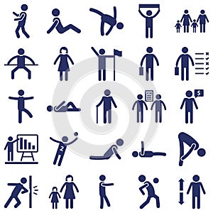 Human Activity vector icons set every single icon can be easily modified or edited