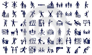 Human Activity vector icons set every single icon can be easily modified or edited