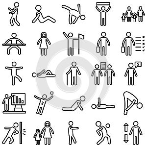 Human Activity vector icons set every single icon can be easily modified or edited