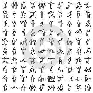 Human Activity vector icons set every single icon can be easily modified or edited