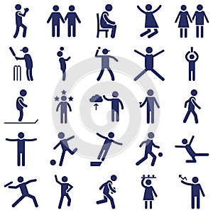 Human Activity vector icons set every single icon can be easily modified or edited