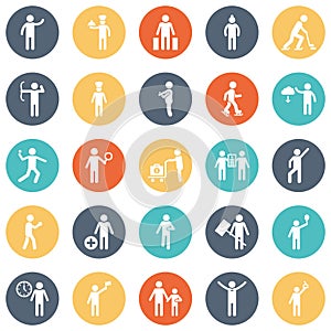 Human Activity vector icons set every single icon can be easily modified or edited