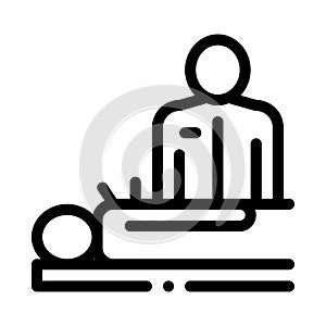 Human acupuncture and doctor icon vector outline illustration