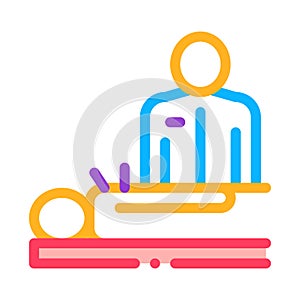 Human acupuncture and doctor icon vector outline illustration