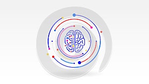 Human and Ai Brain circuit tech concept icon