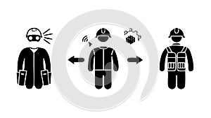 Human AI Evolution Silhouette Vector, vector design Generative AI