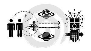 Human-AI Integration: Mind-Machine Interface, vector design Generative AI