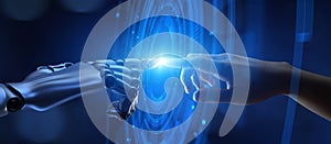 Human and AI Interaction in the Digital Age, Artificial Intelligence and Robotics Concept