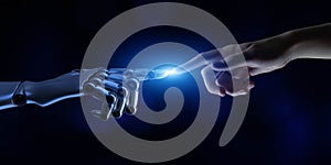 Human and AI Interaction in the Digital Age, Artificial Intelligence and Robotics Concept