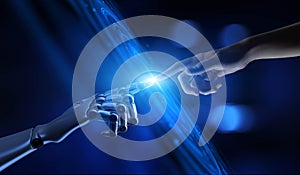 Human and AI Interaction in the Digital Age, Artificial Intelligence and Robotics Concept