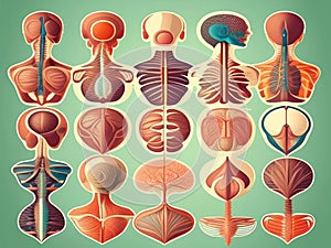 Human Anatomy Vector Set,Generative AI lllustration