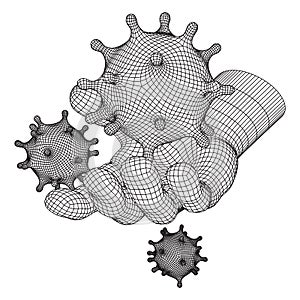 Human Arm Hand with Corona Virus virion of Coronavirus