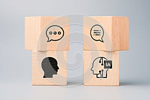 Human and Artificial Intelligence Communication Concept