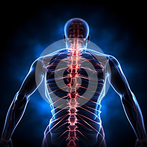 Human back pain concept