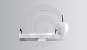 Human ball coopetition concept. 3d sphere balance illustration