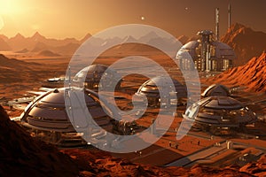 Human Bases on Mars, Pioneering a New Era of Interplanetary Exploration. Ai generated