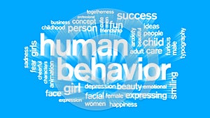 Human Behavior Animated Tag Word Cloud,Text Design Animation.