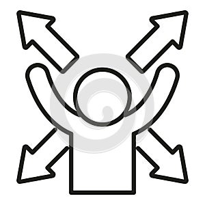 Human best realization icon outline vector. Human balance