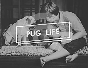 Human Bestfriends Pug Life Concept photo