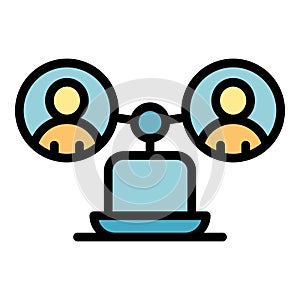 Human big data icon vector flat