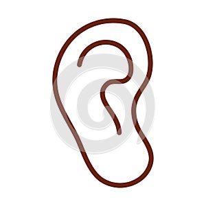 Human body ear anatomy organ health line icon style