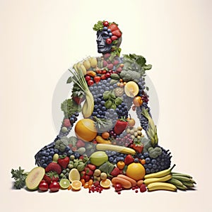 Human body made of healthy foods photo