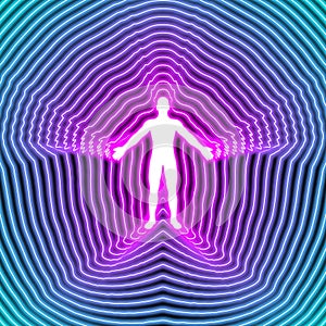 Human body soul aura concept chakra vital energy qi meditation