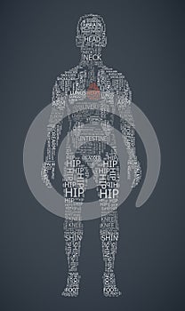 Human body wordcloud photo