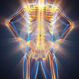 Human bones radiography scan image