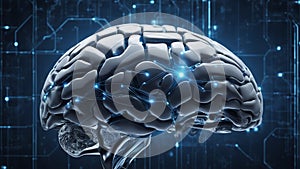 human brain An abstract human brain with artificial intelligence technology and science background.
