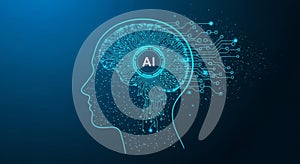 Human Brain Artificial Intelligence Neural Circuit Integration Illustration