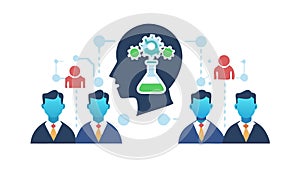 Human Brain Artificial Intelligence Vector, Cognitive Tech Concept, vector design Generative AI