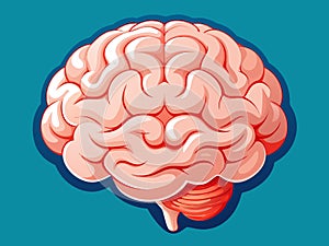 Human brain blue background. Human brain illustration