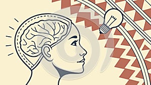 Human brain, brilliant ideas, creative thought process, vector design Generative AI