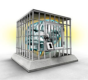 Human brain in a cage