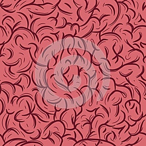 Human brain cells, circumvolutions seamless pattern. Repetitive illustration of an organ
