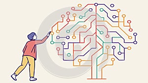Human Brain Circuit Board Interface Vector, vector design Generative AI
