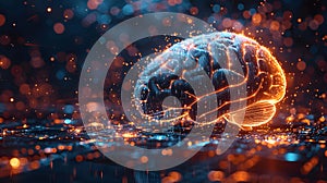 Human brain in code, artificial intelligence.