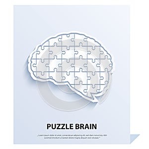 Human brain composed of a puzzle.