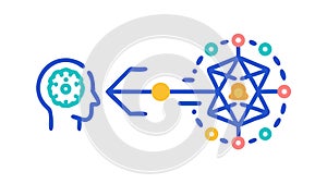 Human Brain Connection Data Flow Mind Technology, vector design Generative AI